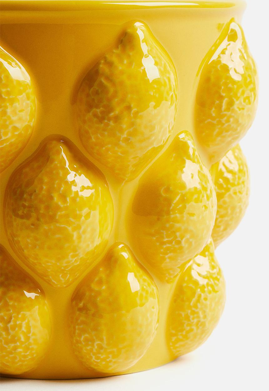 H&M - Stoneware plant pot - yellow