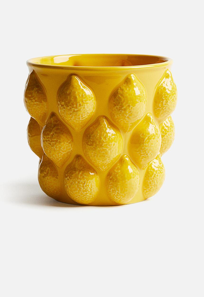H&M - Stoneware plant pot - yellow
