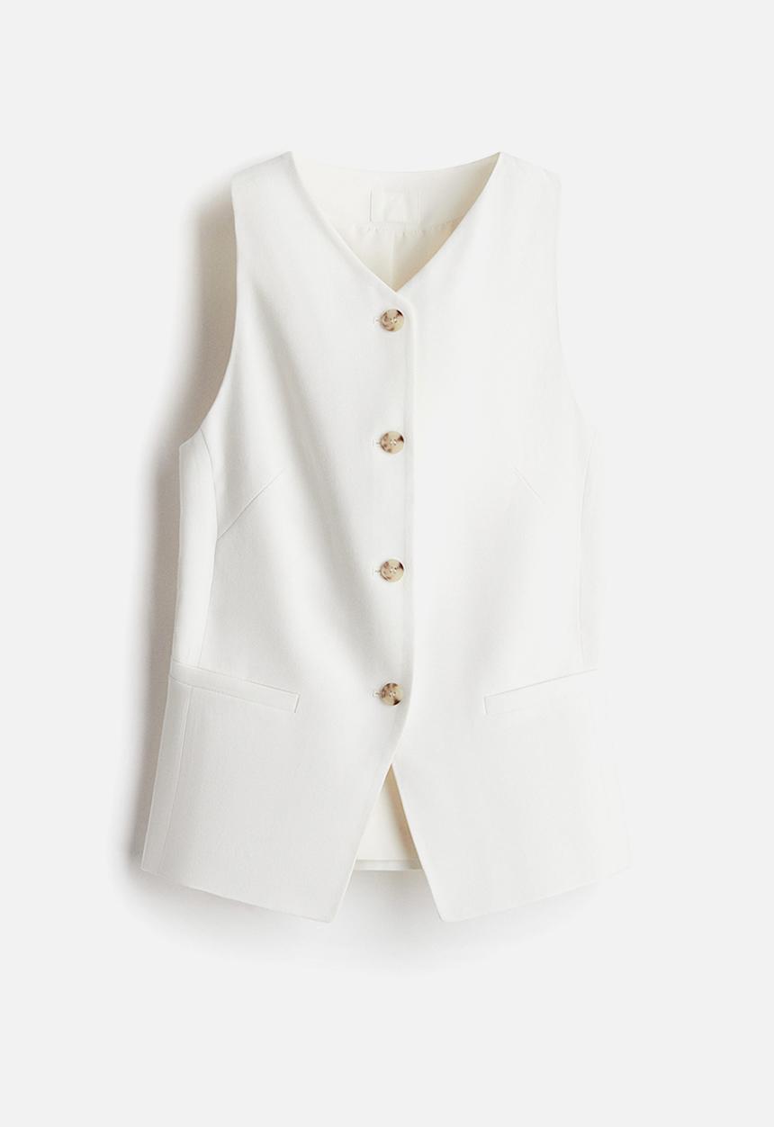H&M - Long waistcoat - white