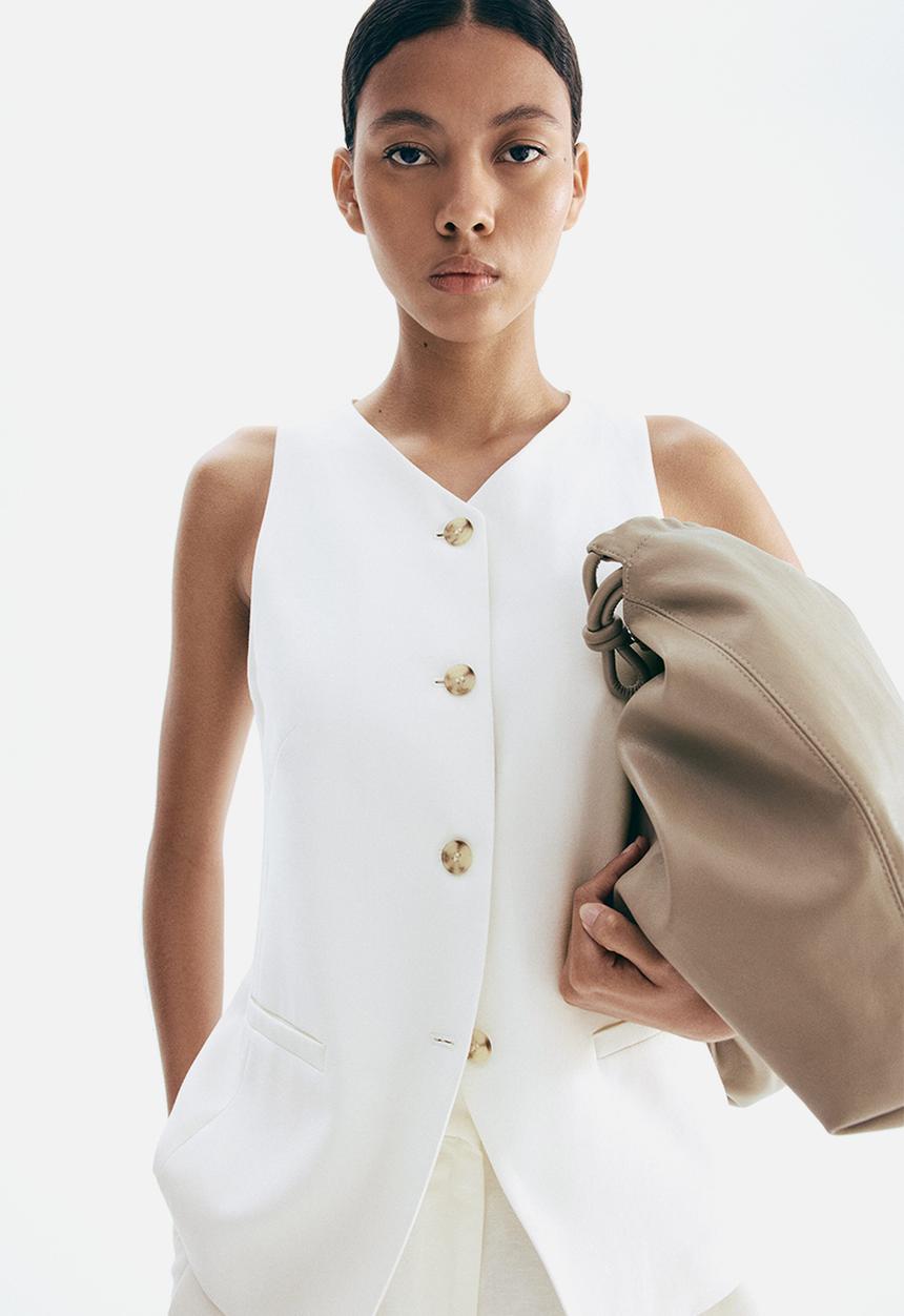 H&M - Long waistcoat - white