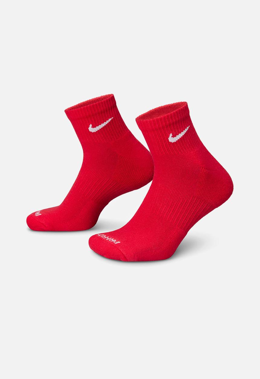 Nike - Everyday Plus Cushioned Training Ankle Socks (3 Pairs) - Red/Wht/Blue