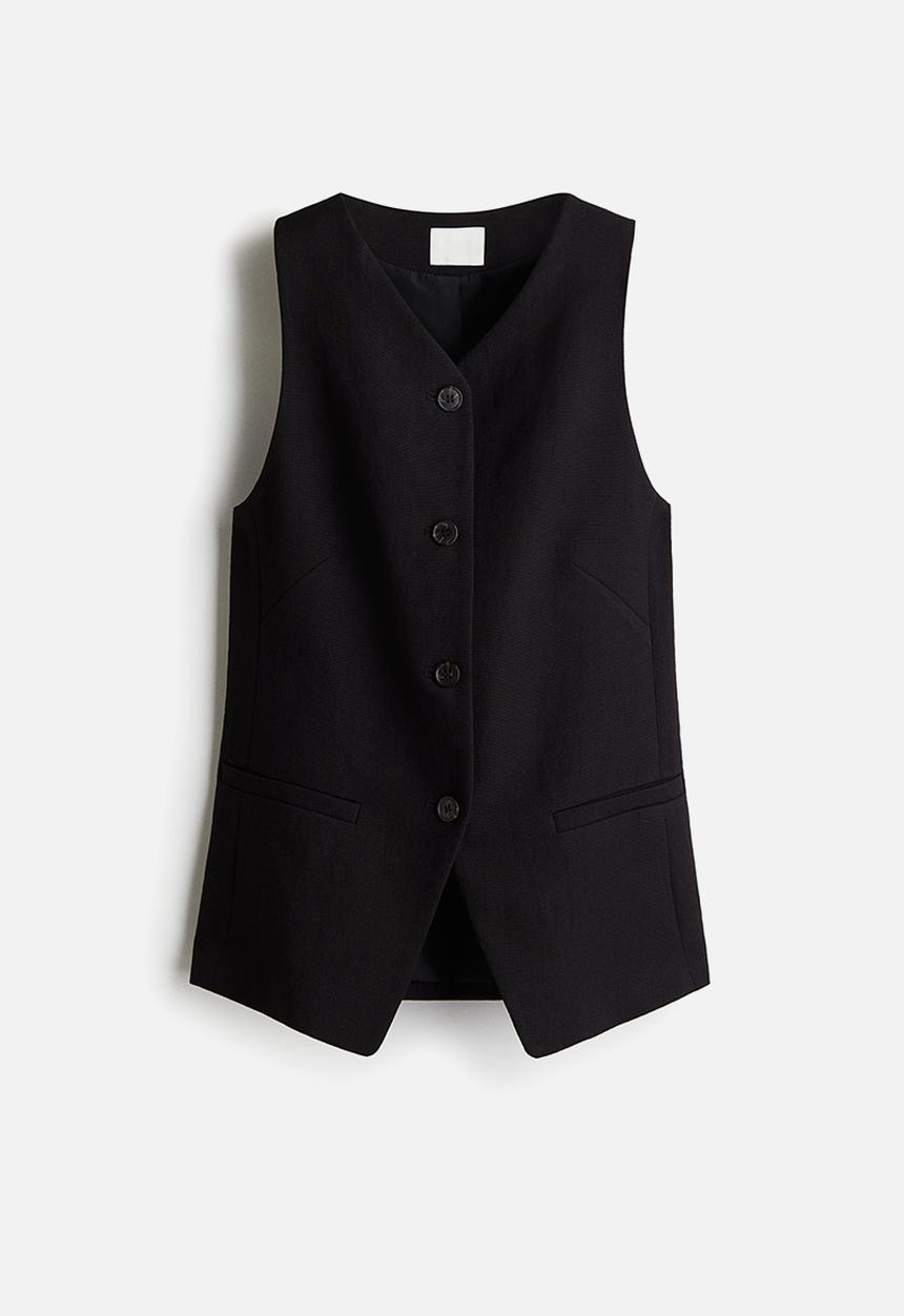 H&M - Long waistcoat - black