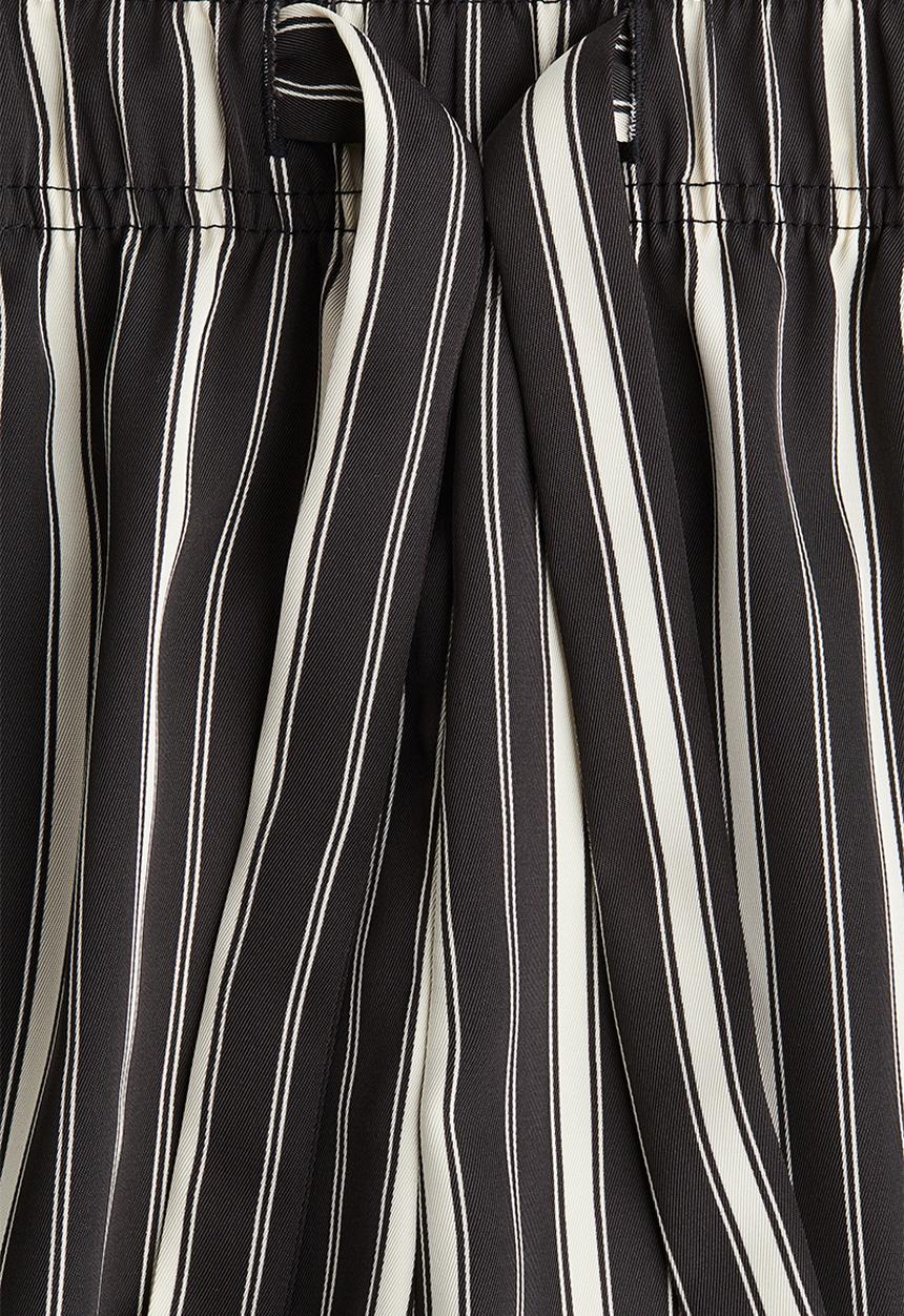 H&M - Drawstring twill trousers - black striped
