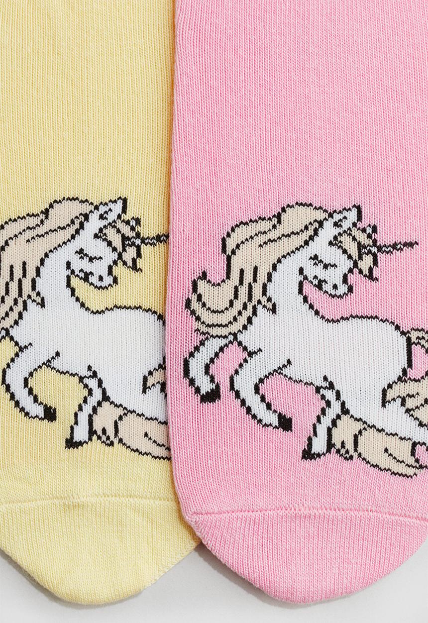 H&M - 7-Pack trainer socks - pink/unicorns