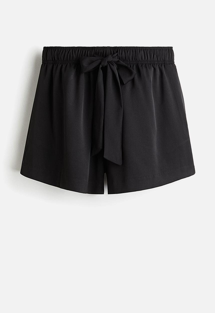 H&M - Twill drawstring shorts - black