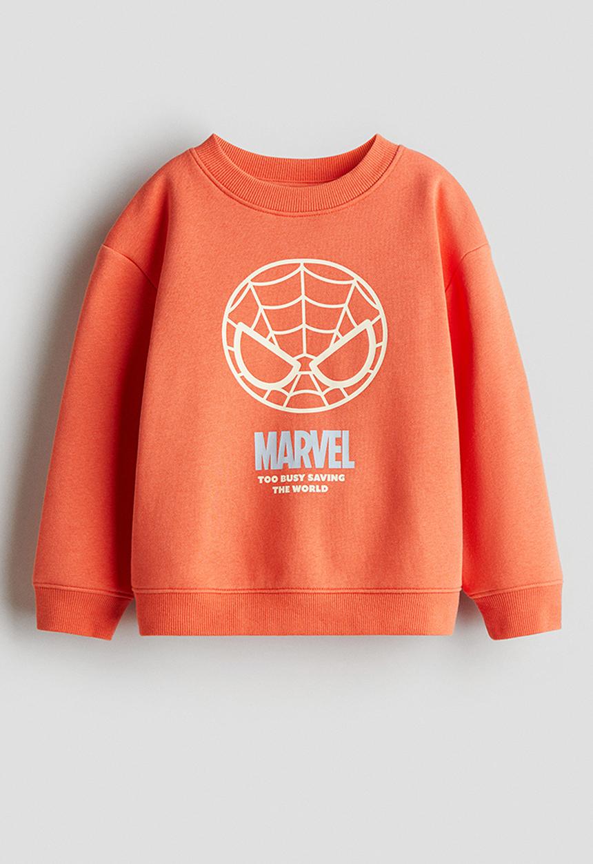 H&M - Printed sweatshirt - orange/marvel