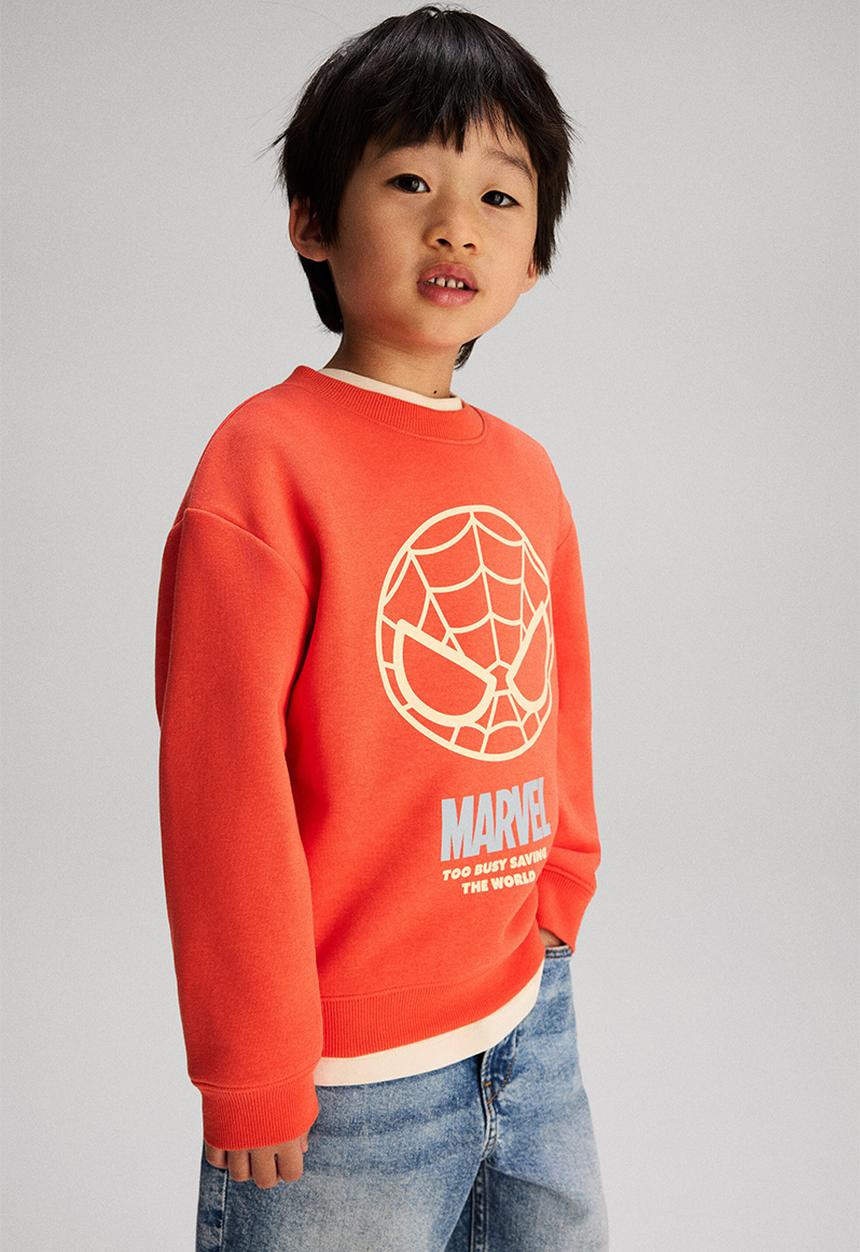 H&M - Printed sweatshirt - orange/marvel