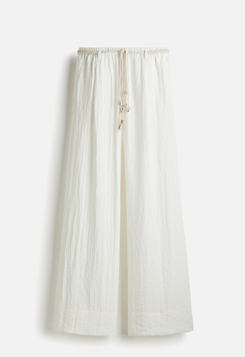 H&M - Macramé-belt trousers - white