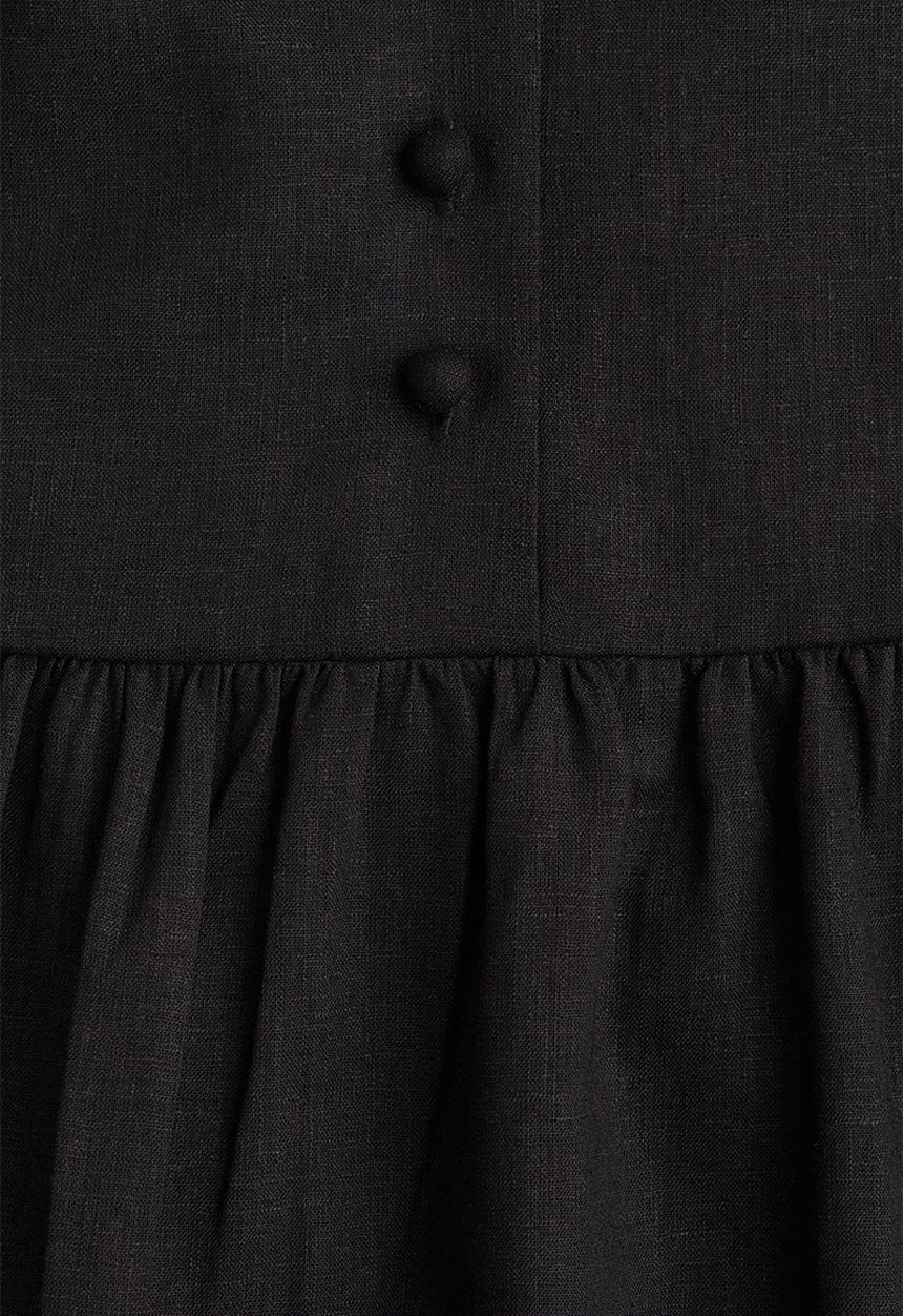 H&M - Linen-blend dress - black