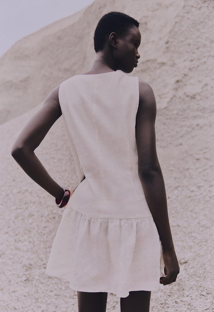 H&M - Linen-blend dress - cream
