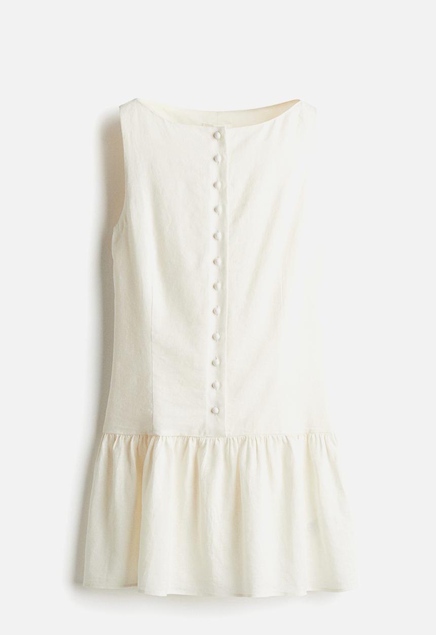 H&M - Linen-blend dress - cream