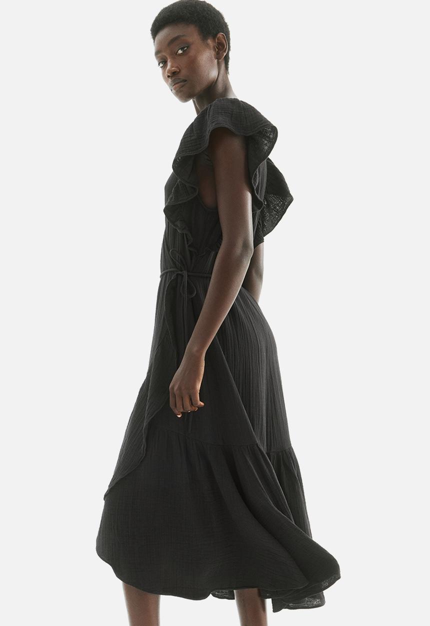 H&M - Muslin wrap dress - black