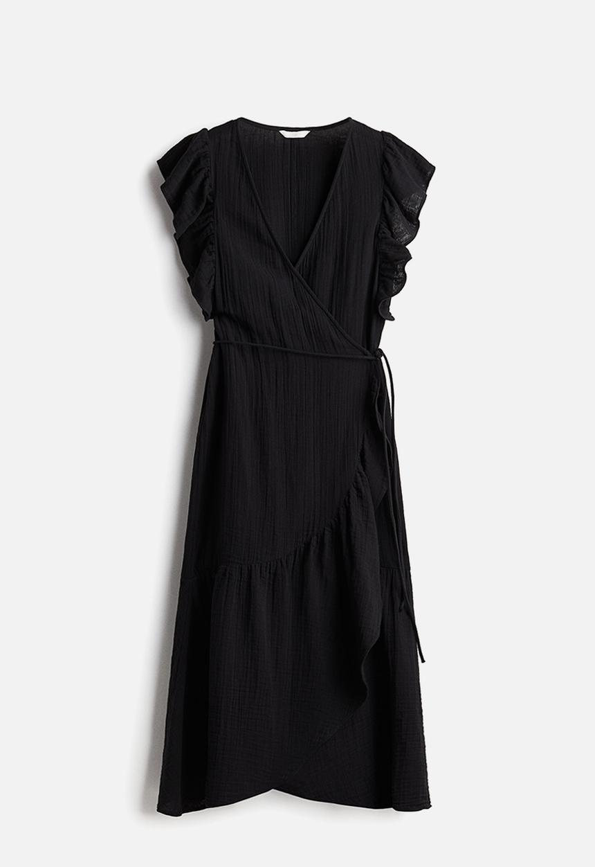 H&M - Muslin wrap dress - black