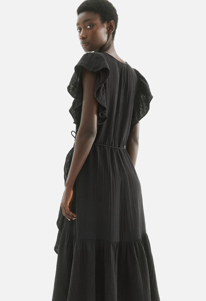 H&M - Muslin wrap dress - black