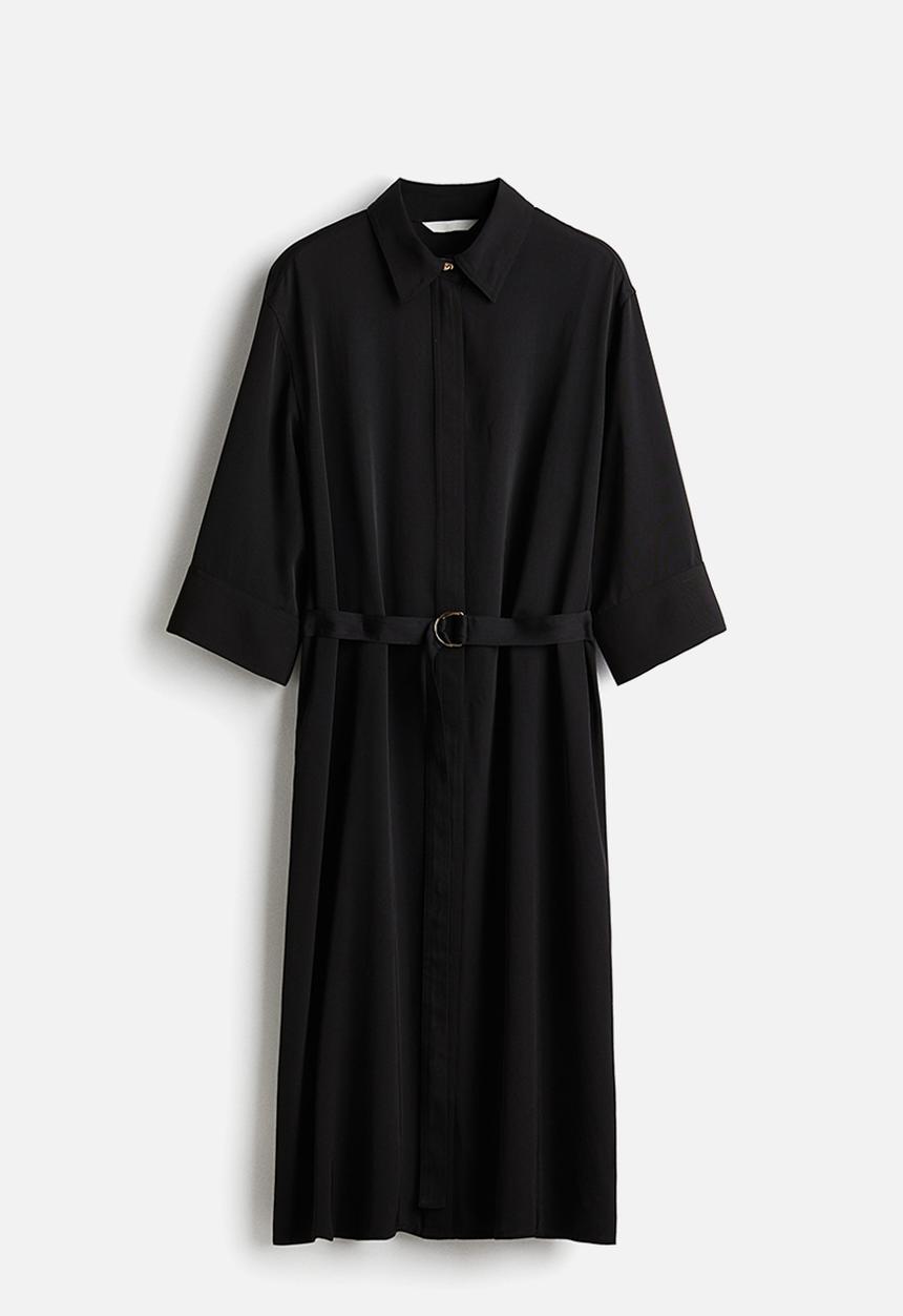 H&M - Belted shirt dress - black