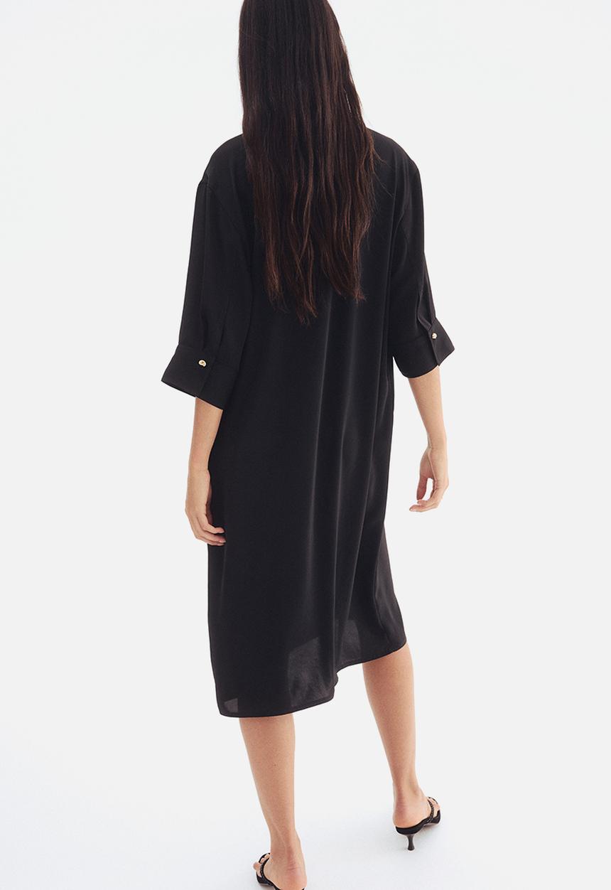 H&M - Belted shirt dress - black