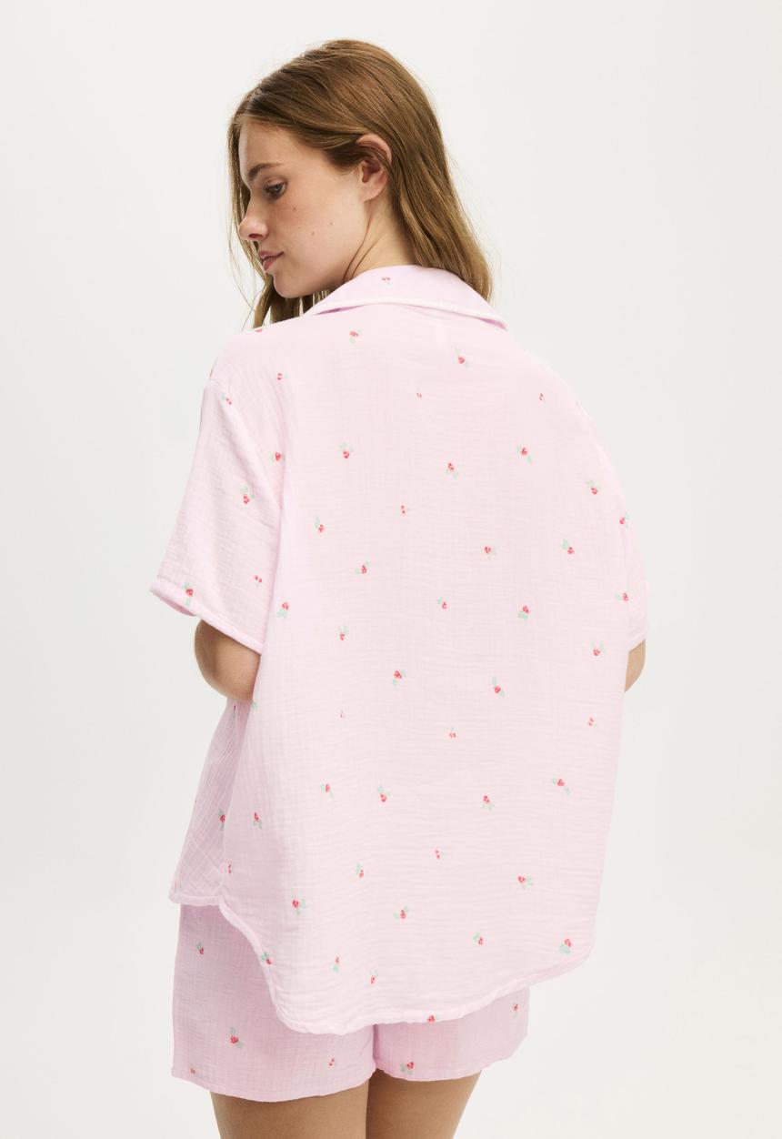 Cotton On - Relax Short Sleeve Sleep Set - Christmas Holly Blushing Bride