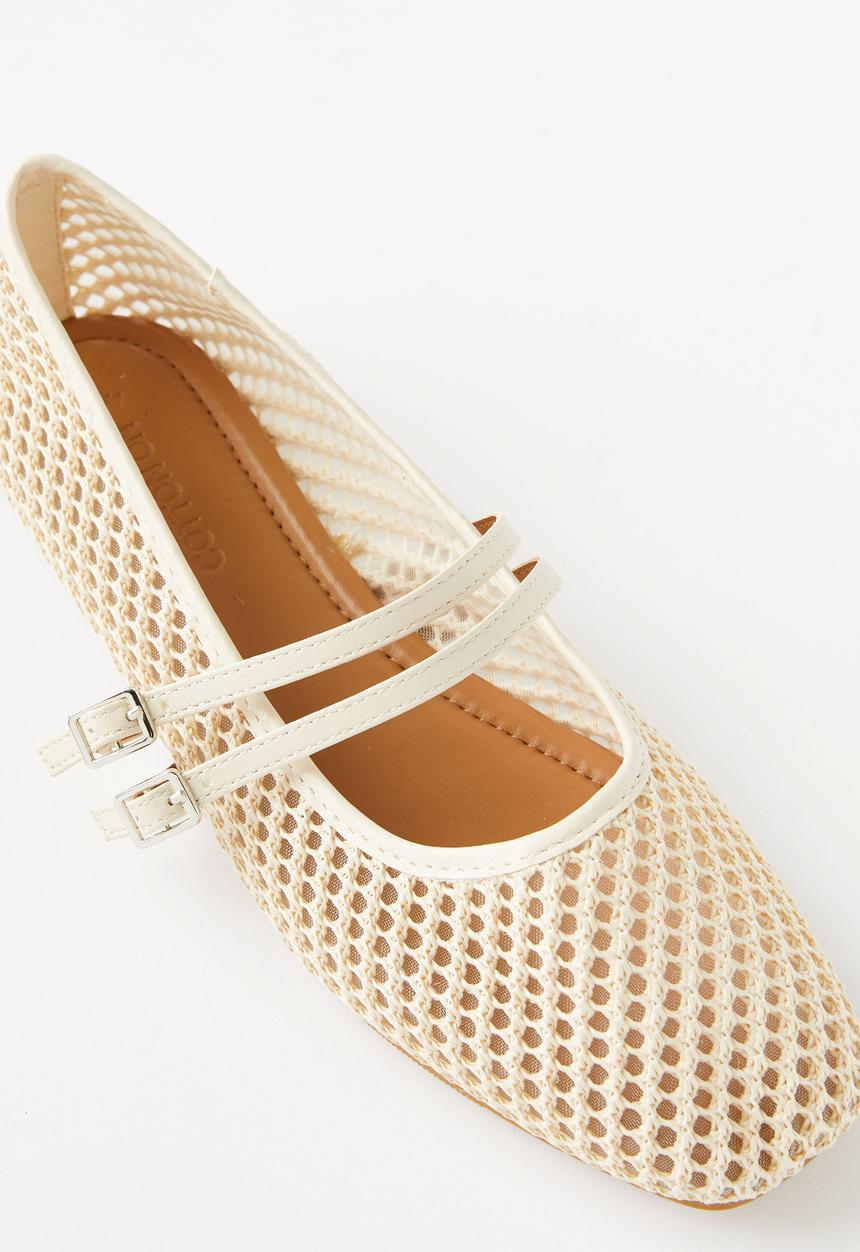 Cotton On - Frankie strappy ballet - ecru texture