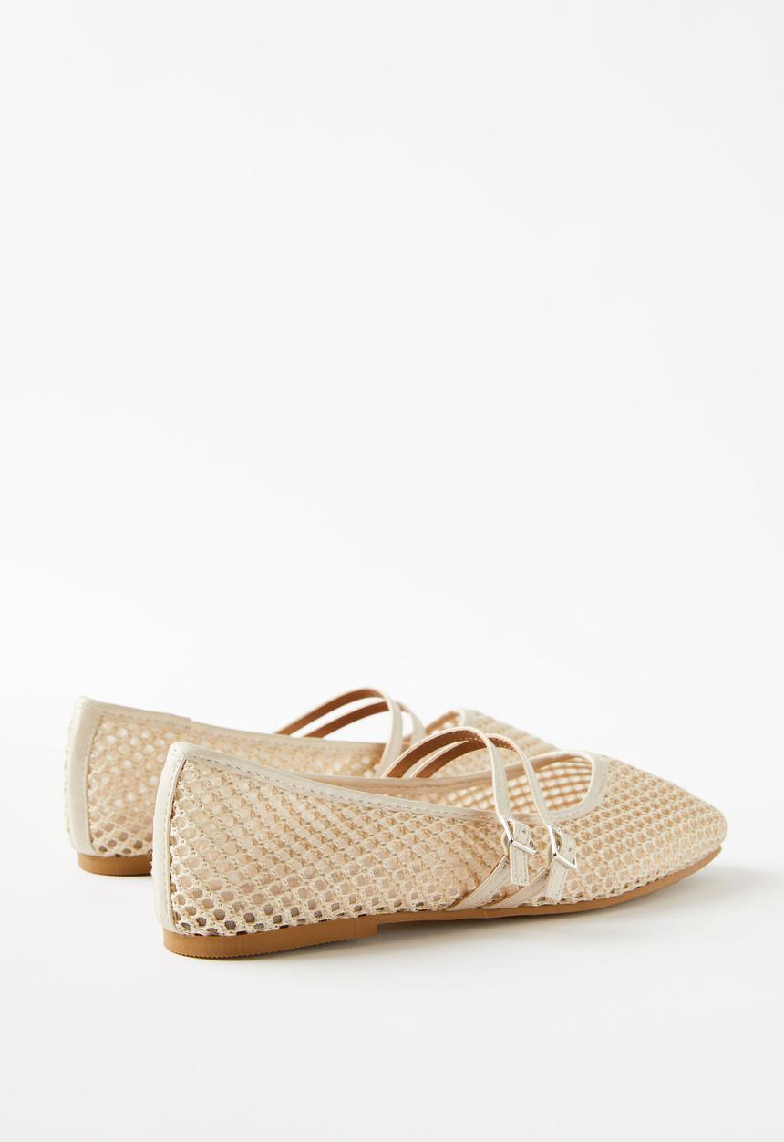 Cotton On - Frankie strappy ballet - ecru texture