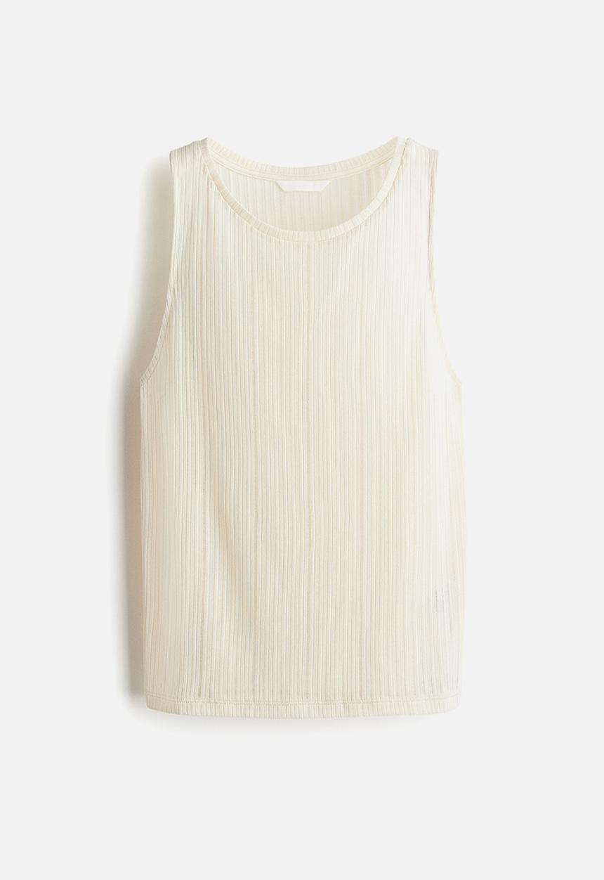 H&M - Rib-knit vest top - cream