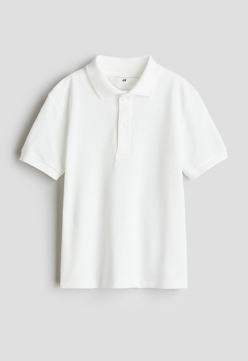 H&M - Cotton piqué polo shirt - white