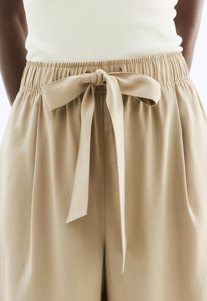 H&M - Wide tie-belt trousers - beige