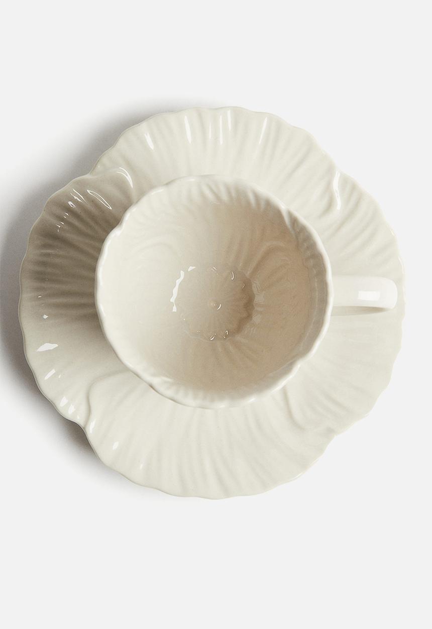 H&M - Espresso cup and saucer - white