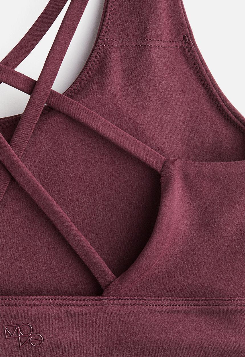 H&M - Medium support sports bra with softmove™ -  light burgundy