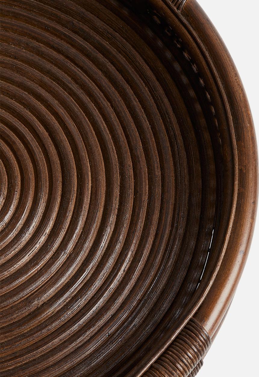 H&M - Round rattan tray - brown