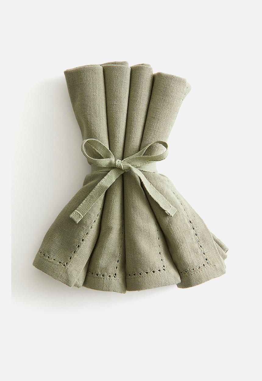 H&M - 4-pack linen-blend napkins - sage green