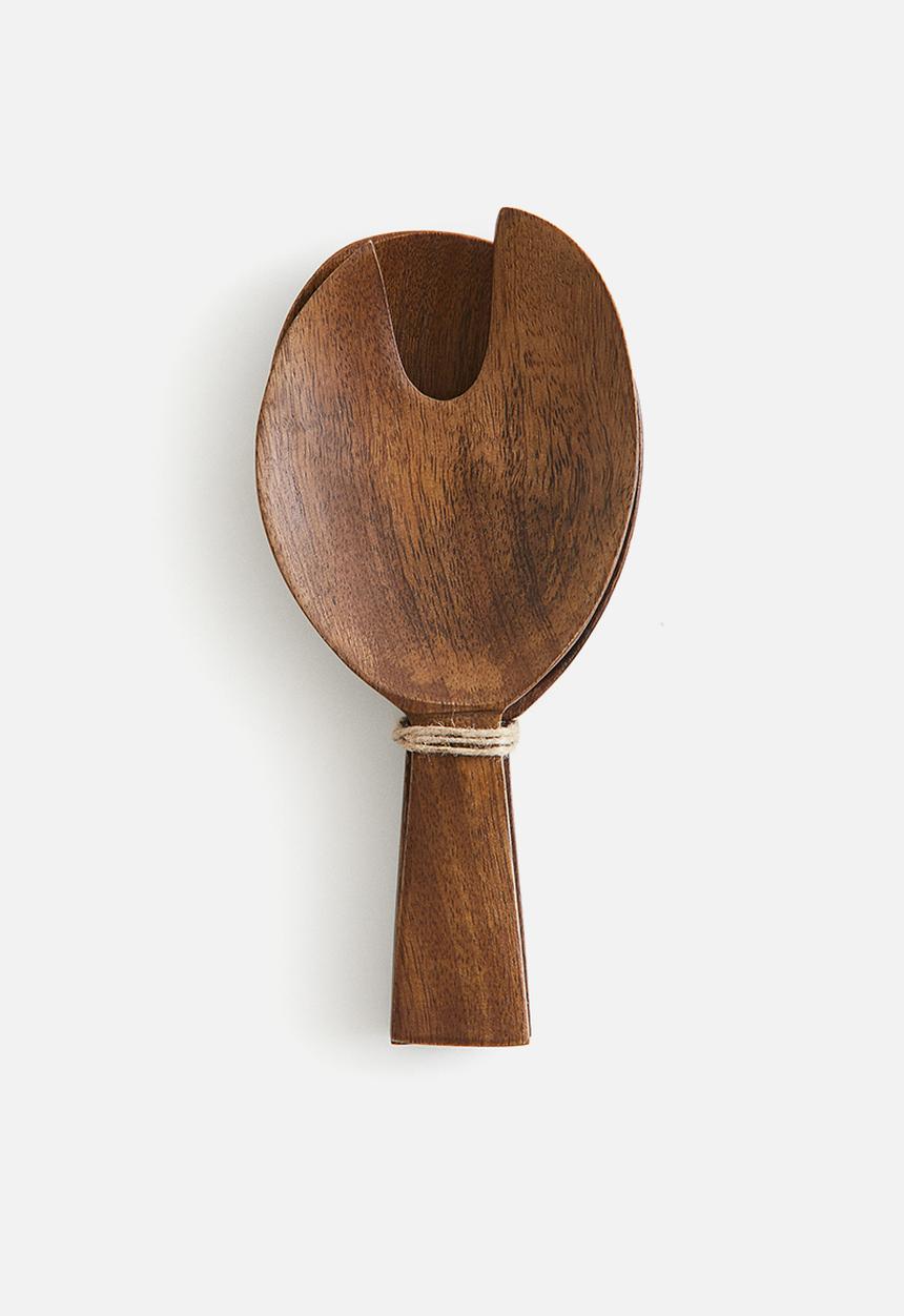 H&M - Mango wood salad servers - brown