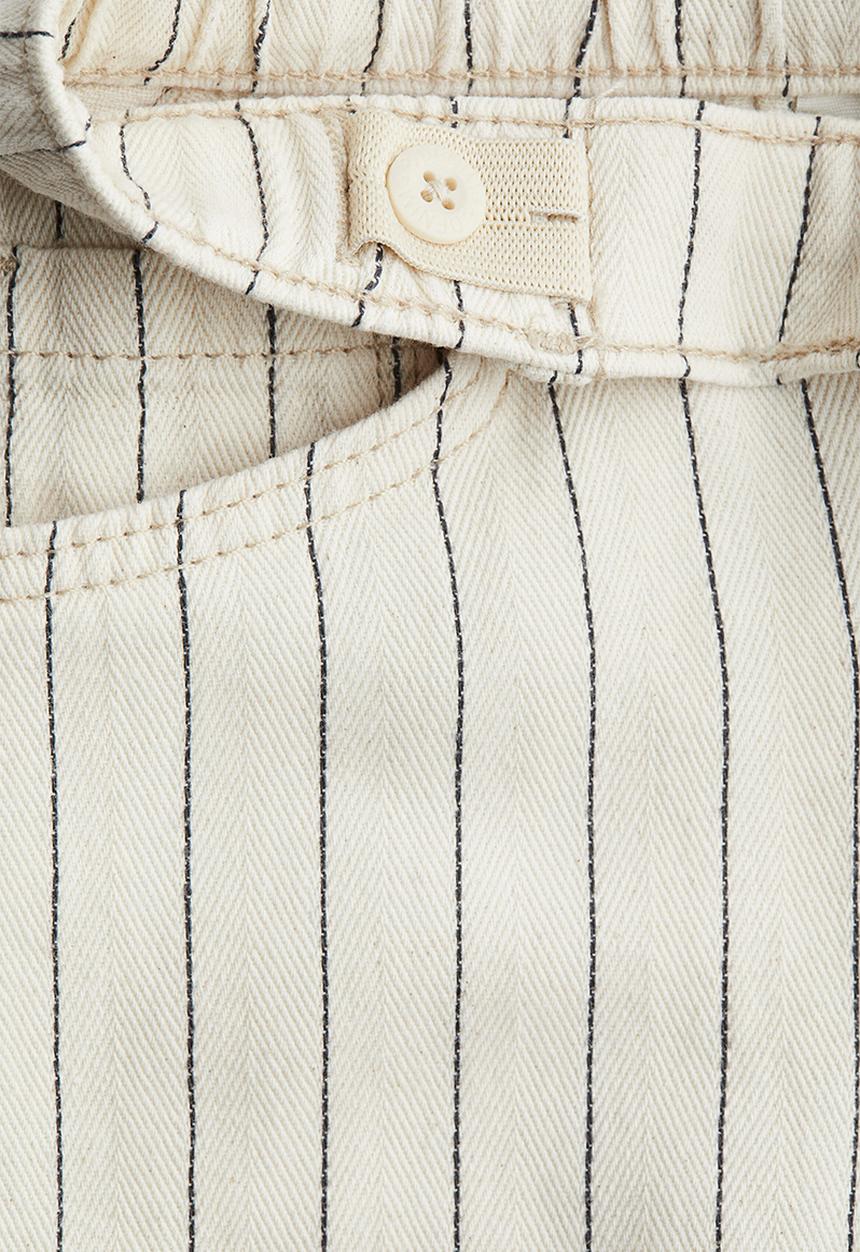 H&M - Loose fit denim shorts - cream/striped