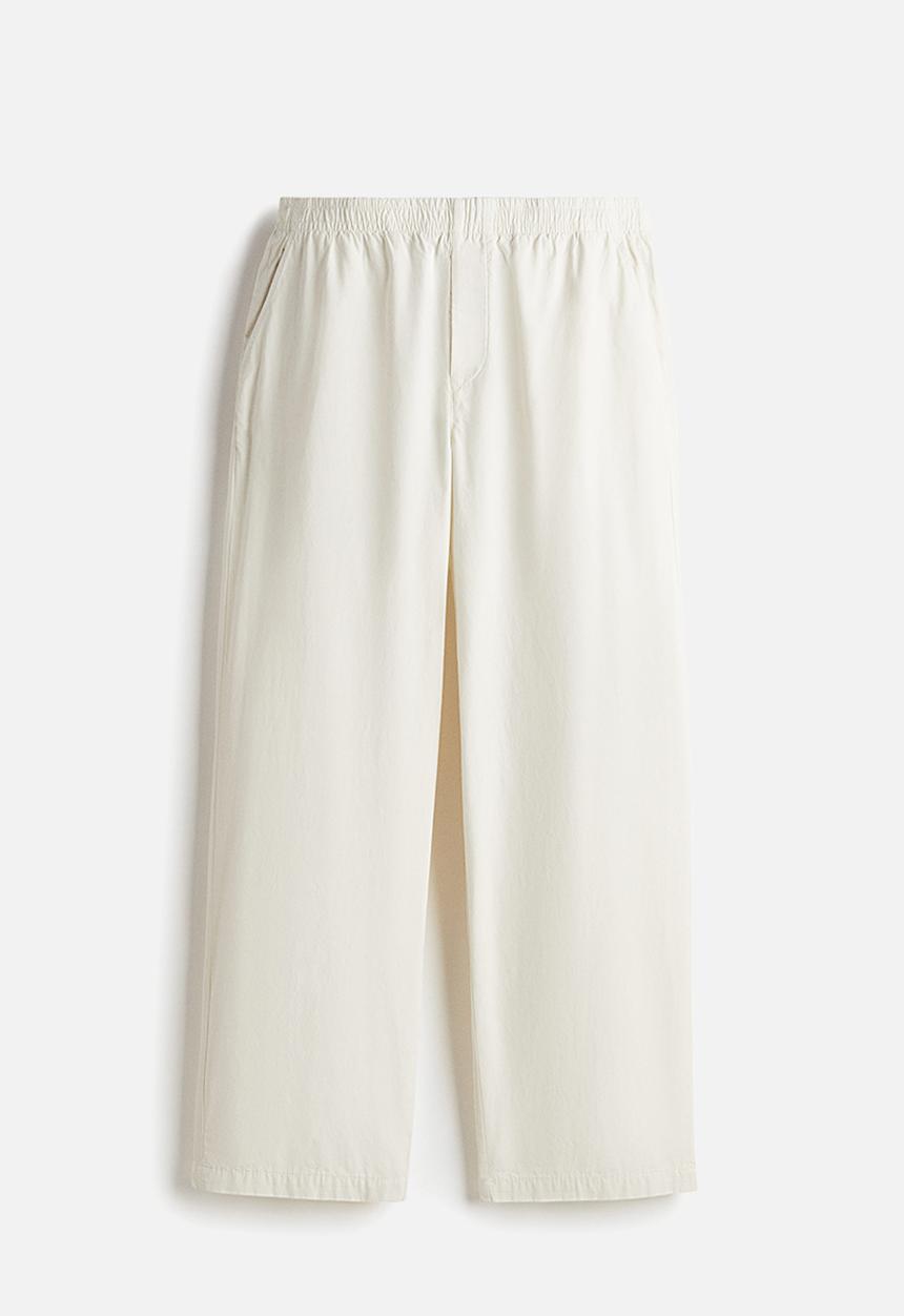 H&M - Relaxed fit cotton trousers - cream