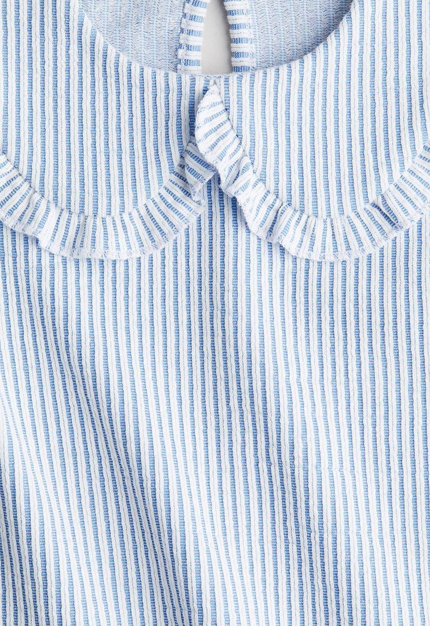 H&M - Collared a-line dress -  blue/white striped