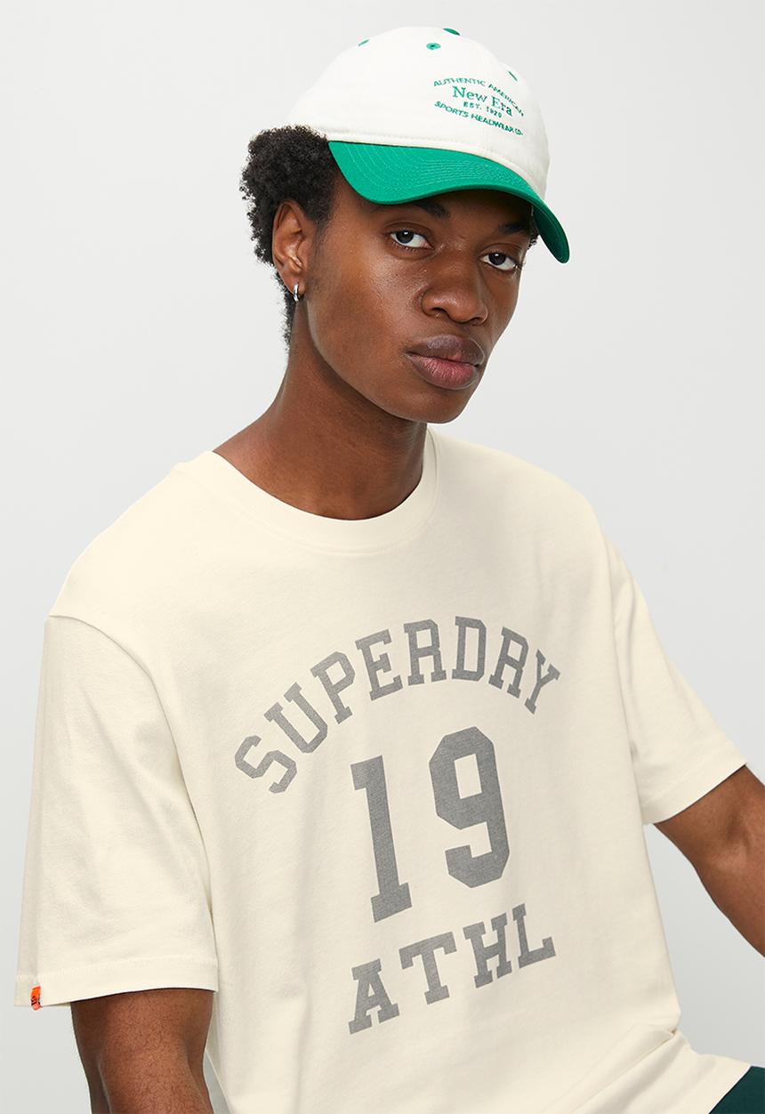Superdry. - Athletic Ess Tee  - Desert Bone Off White