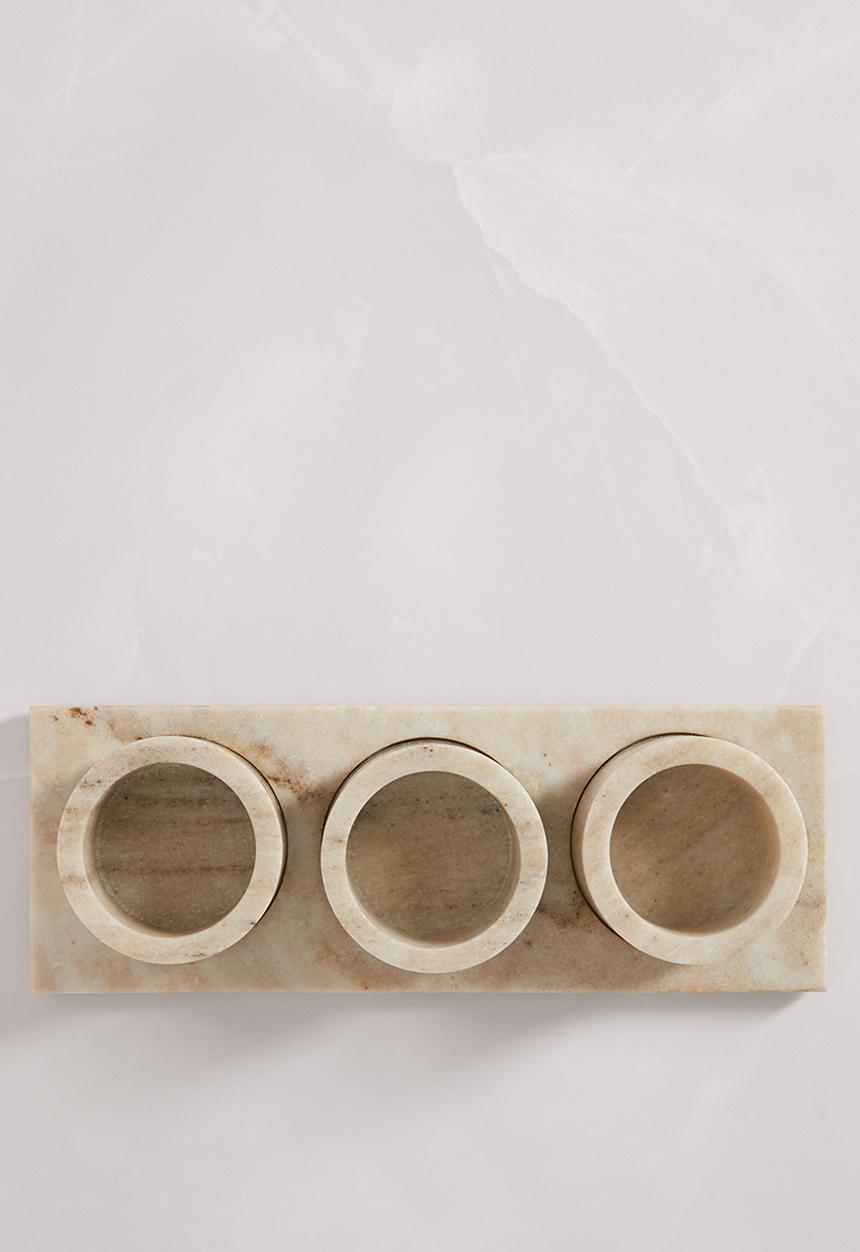 Sixth Floor - Marble snack bowls set of 3 - natural