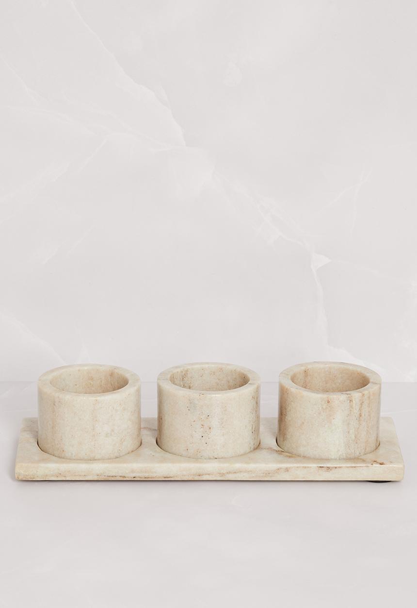 Sixth Floor - Marble snack bowls set of 3 - natural