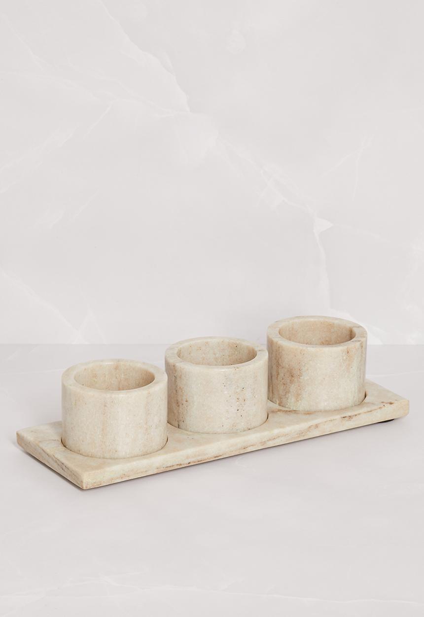 Sixth Floor - Marble snack bowls set of 3 - natural