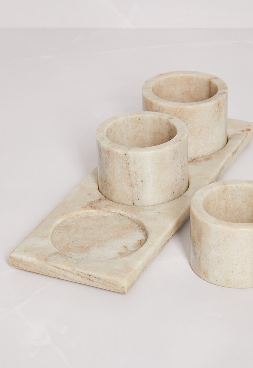 Sixth Floor - Marble snack bowls set of 3 - natural