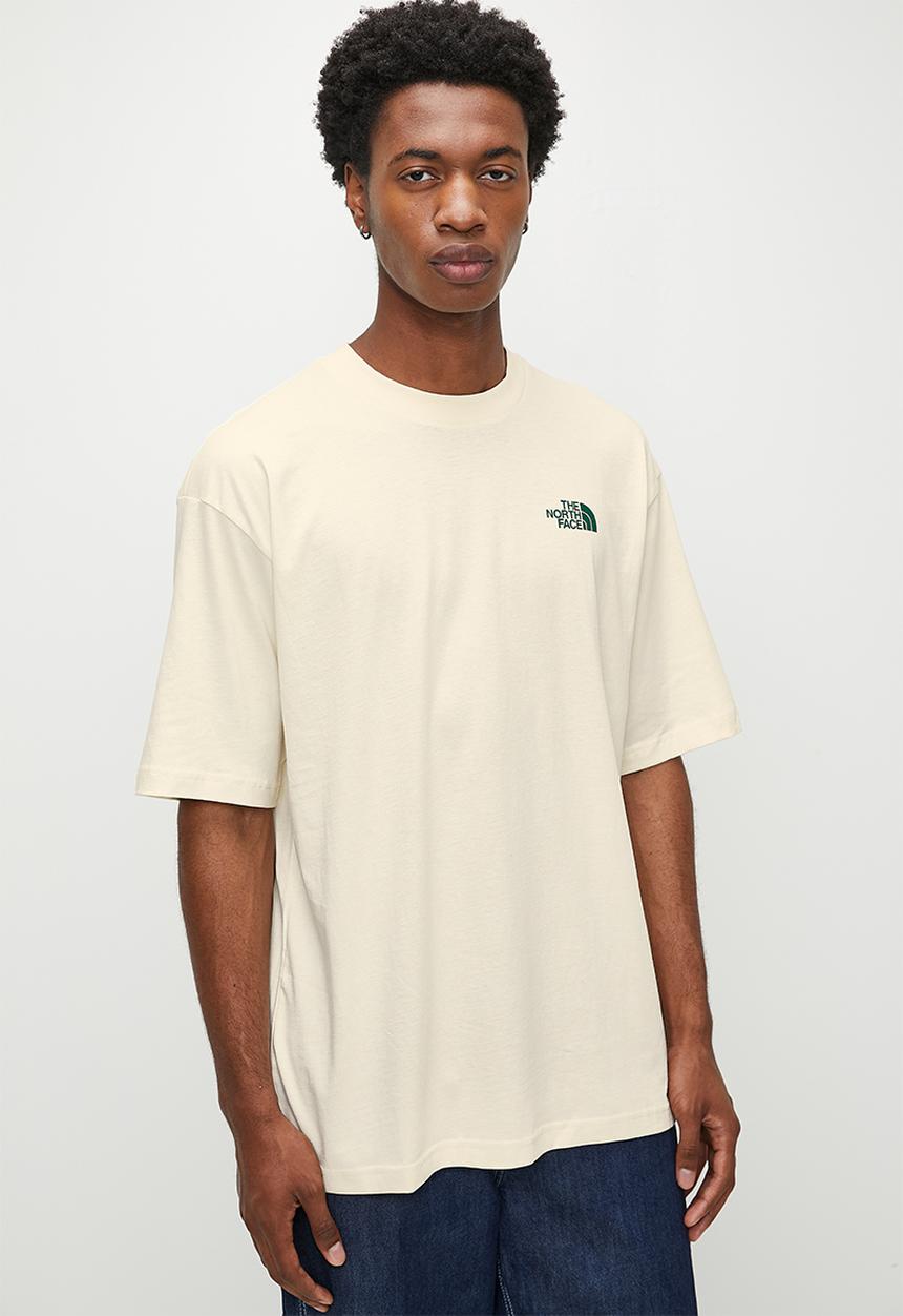The North Face - S/S Digital Mo  Ntain Range Tee Oversize Fit - White Dune/Smokey Brown-Evergreen (9If)