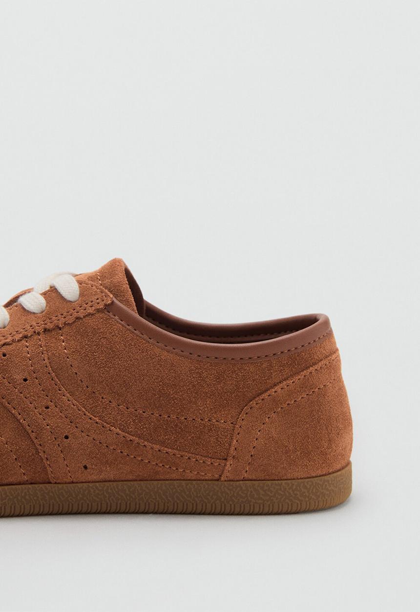 MANGO - Point suede sneaker - medium brown
