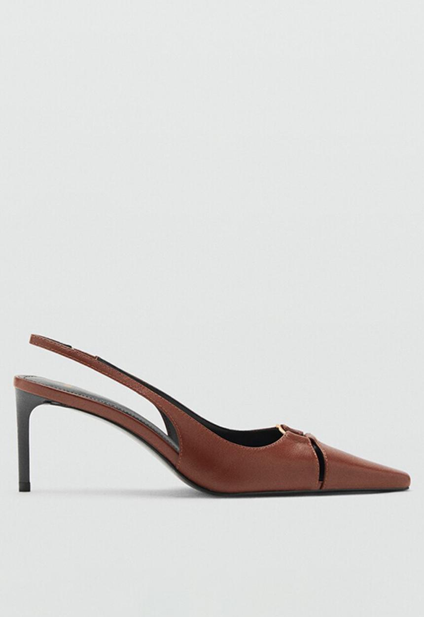 MANGO - Ringo leather heel - dark brown