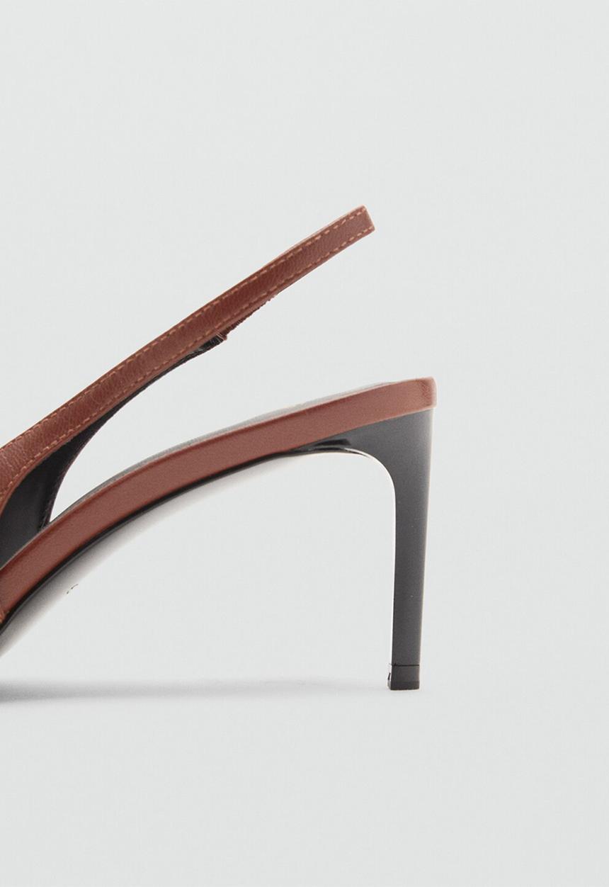 MANGO - Ringo leather heel - dark brown