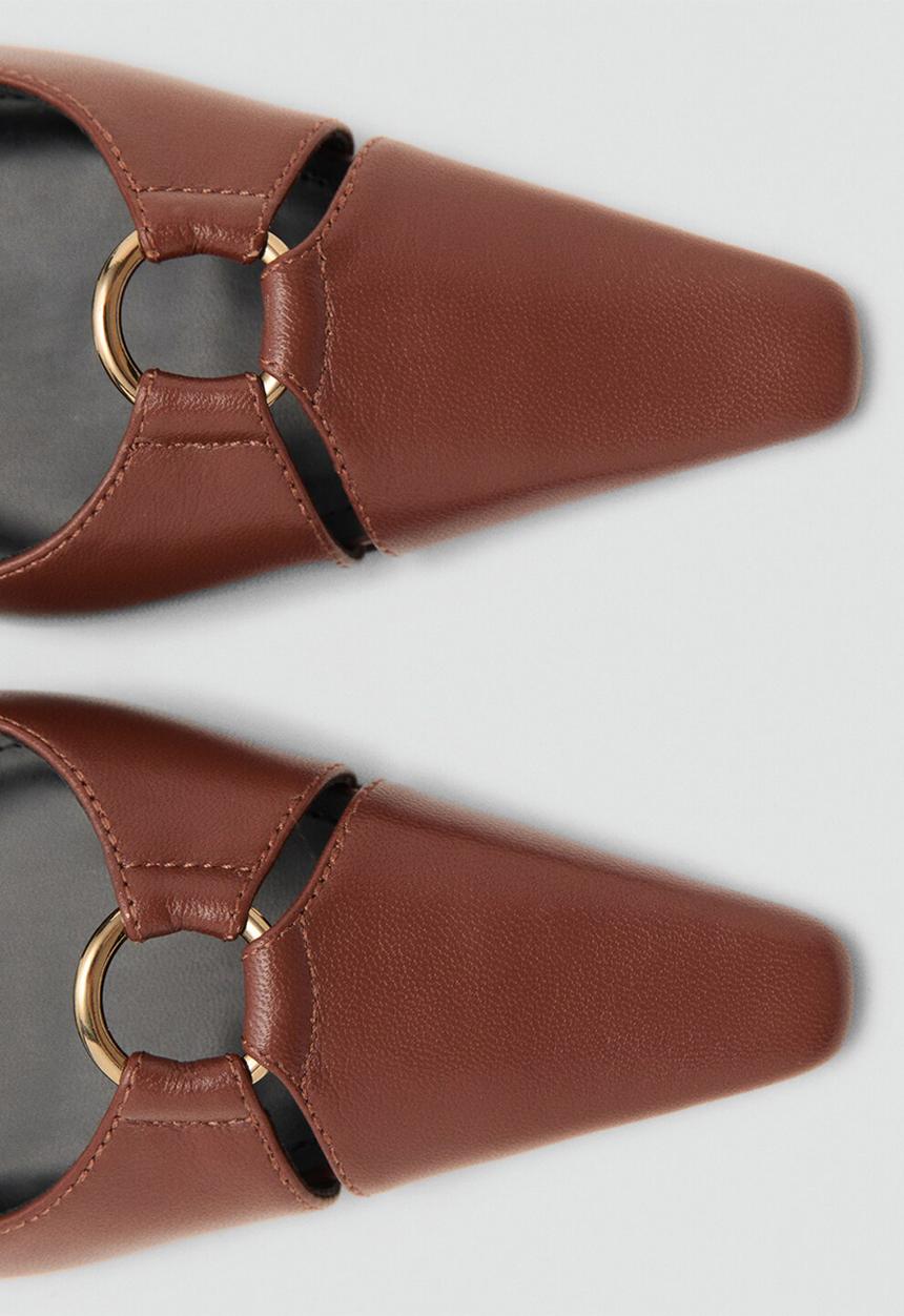 MANGO - Ringo leather heel - dark brown