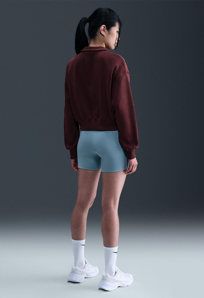 Nike - 1/2-Zip Cropped Sweatshirt - Burgandy
