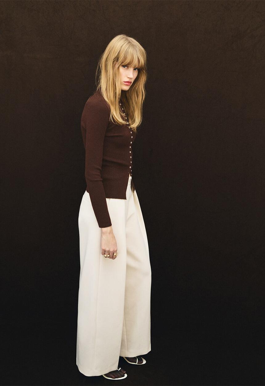 MANGO - Cardigan twenties - dark brown