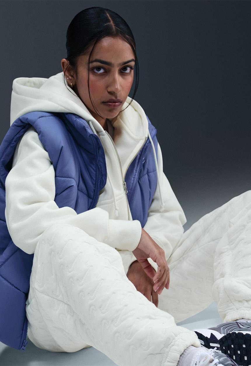 Nike - Oversized High-Waisted Jacquard Pants -  White