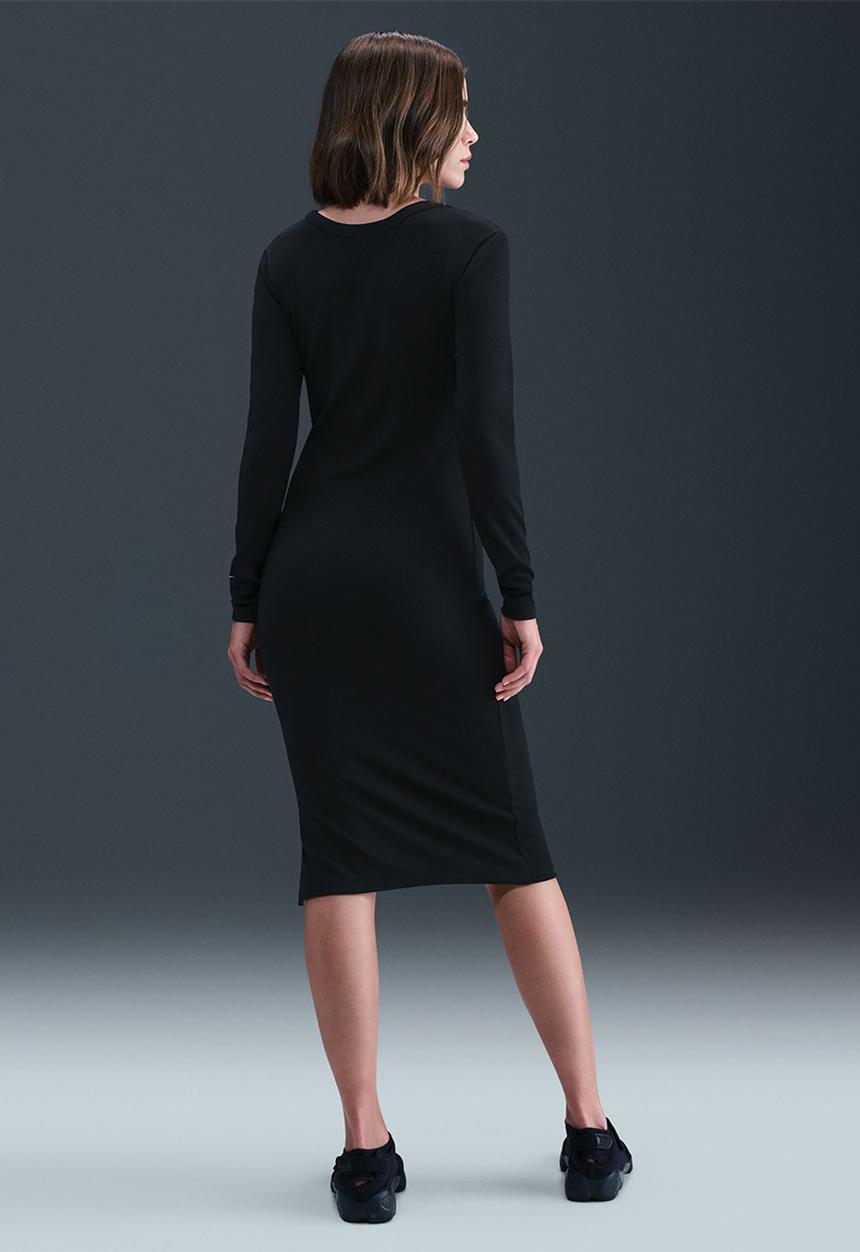 Nike - Tight Long-Sleeve Midi Dress - Black