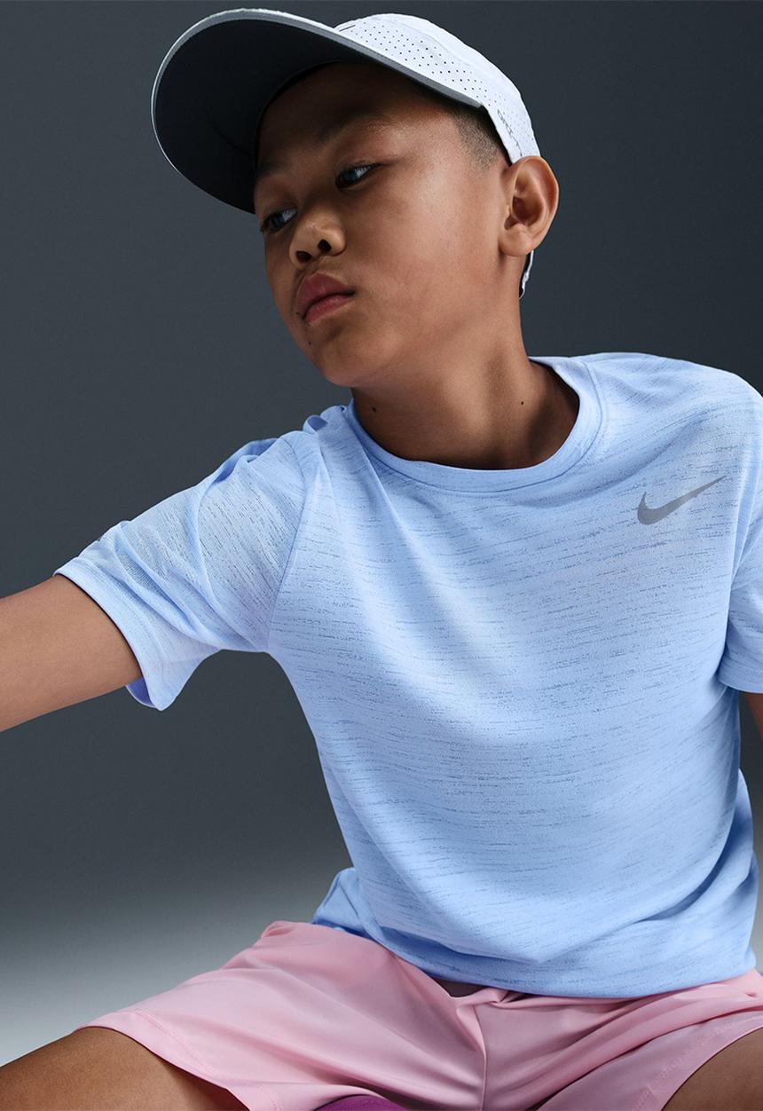 Nike - Boys Nike Dri-Fit Short Sleeve Miler Top - Royal Tint