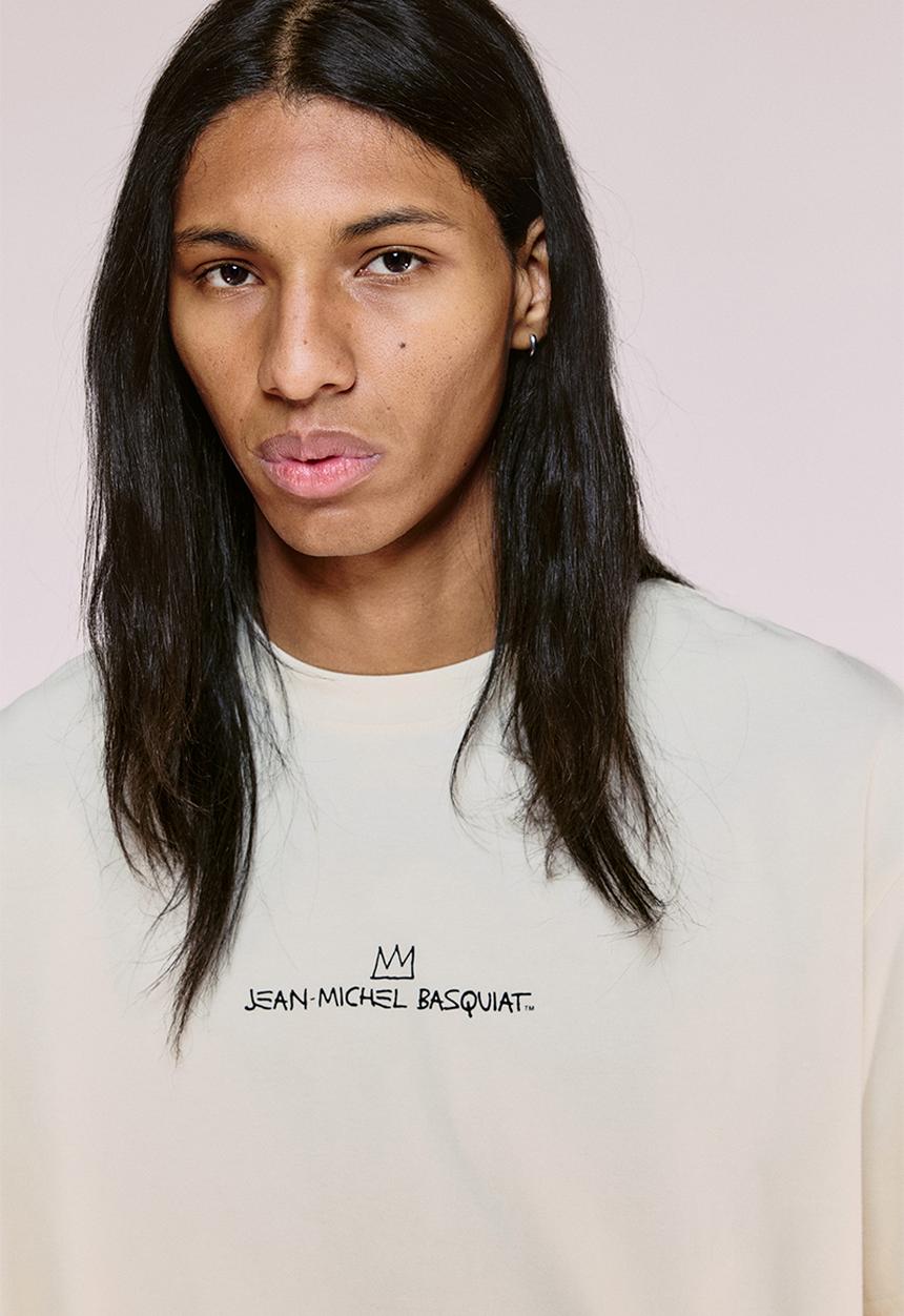 H&M - Loose fit t-shirt - light beige basquiat